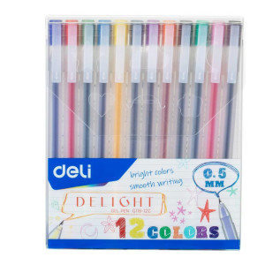 Pix cu gel 0.5mm set 12 culori DELI