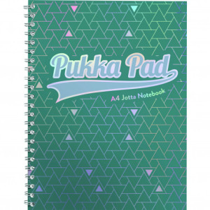 Caiet cu spirală Pukka Pads Glee A4, dictando, 200 pagini, verde