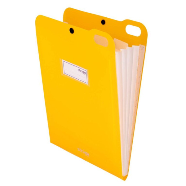 Organizator Strigo, PP, A4, vertical, 5 separatoare, inchidere capsa, portocaliu neon