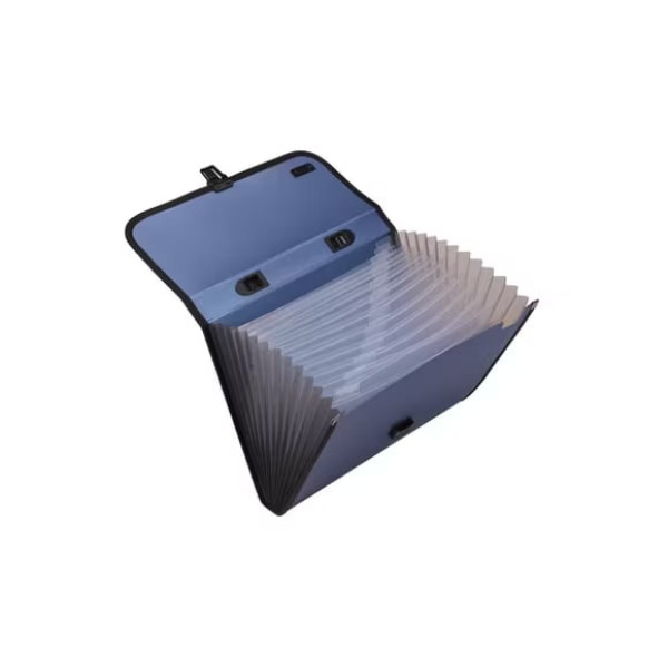 Servietă plastic cu mâner, 13 compartimente, culori clasice, Deli
