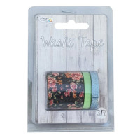 Set 3 Role Bandă Adezivă Decorativă, Negru, Vernil, Bleu, Grafix