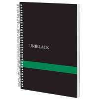 Caiet Spiră Uniblack PP 700 mic A4 120f M 70gr, cop. verde