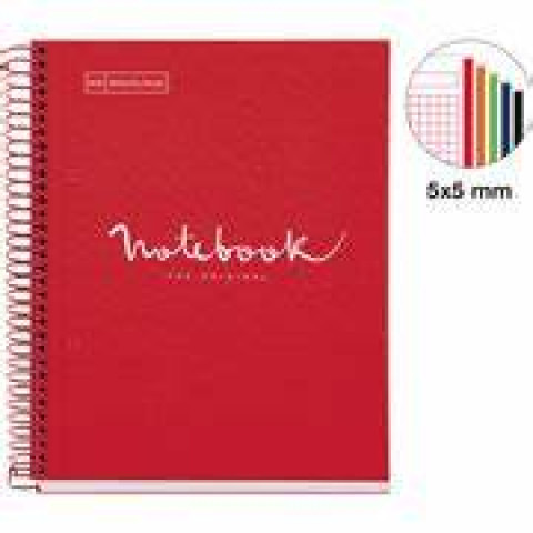 Caiet 5 A5 120 file 90gr PP patrățele Emotions Red MR