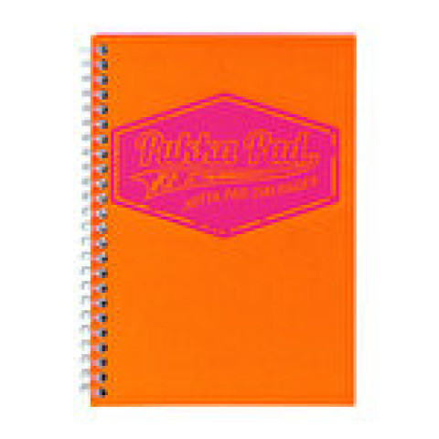 Caiet cu spirala Jotta Neon, A5, dictando, portocaliu, Pukka Pad