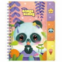 Caiet cu spira 20 x 25 cm, Bangoberry, 200 file, Pally Panda
