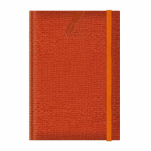 Agendă nedatată A5 Colere, elastic, hârtie albă, copertă orange