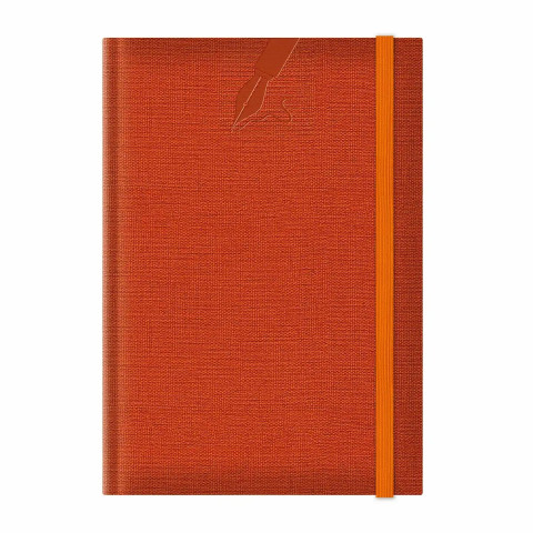 Agendă nedatată A5 Colere, elastic, hârtie albă, copertă orange