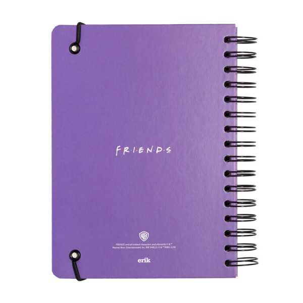Agendă FRIENDS, A5, 90 de file, spirală exterioară, cu elastic și buzunar interior, produs licențiat