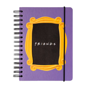 Agendă FRIENDS, A5, 90 de file, spirală exterioară, cu elastic și buzunar interior, produs licențiat