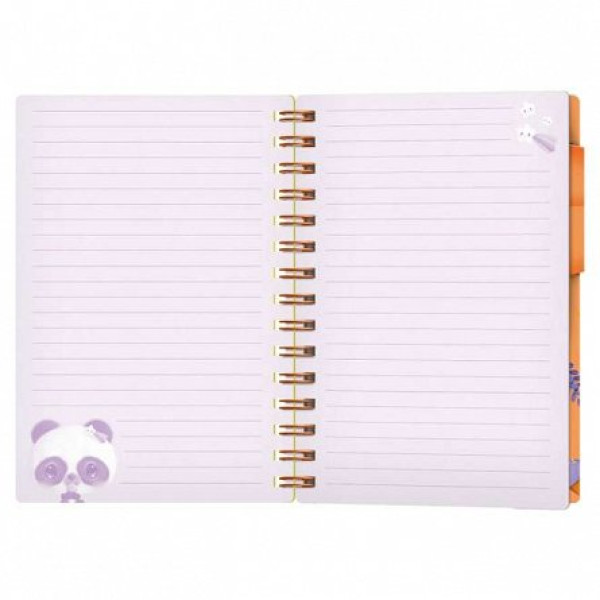 Caiet cu spira 15 x 20 cm, Bangoberry, 200 file, coperta PP, Pally Panda