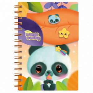 Caiet cu spira 15 x 20 cm, Bangoberry, 200 file, coperta PP, Pally Panda