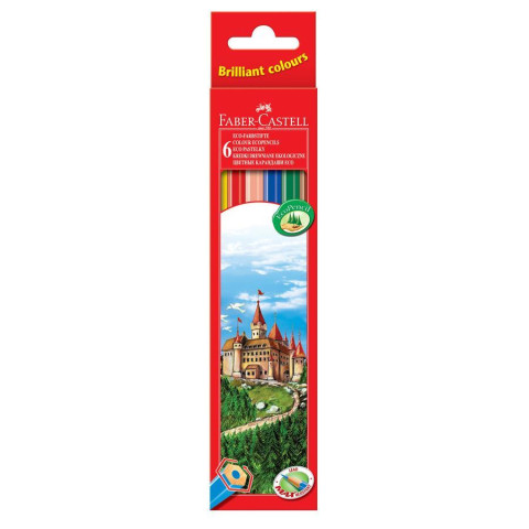 Creioane Colorate Eco 6 culori / cutie carton