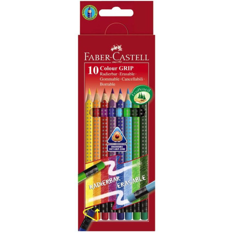 Creioane Colorate 10 Culori Cu Gumă Grip 2001