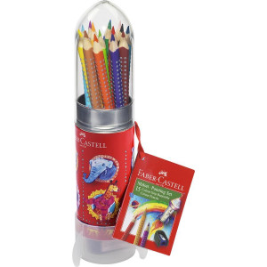 Set Cadou Rachetă 8 Creioane Colorate Grip și Ascuțitoare