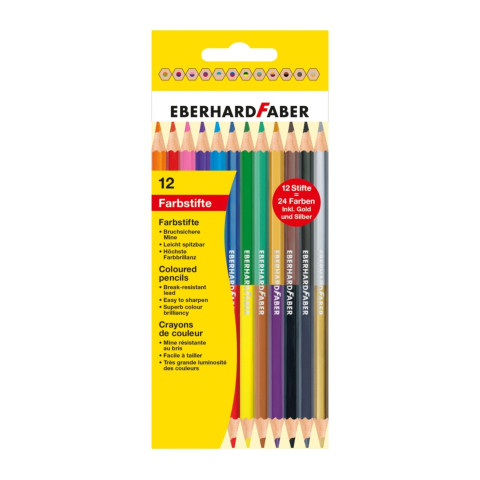Creioane colorate bicolore 12*2 Eberhard Faber