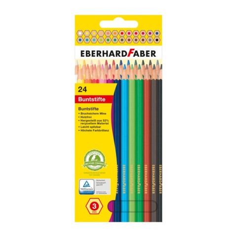 Creioane Colorate Plastic 24 Culori Eberhard Faber