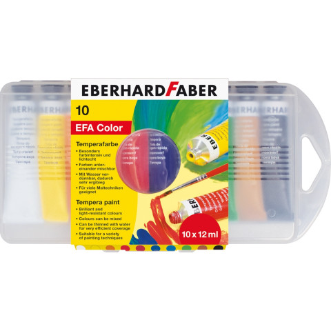 Tempera 10 culori 12 ml cut. plastic Eberhard Faber