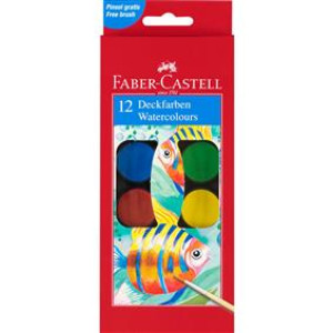 Acuarele 12 culori pensulă Faber-Castell