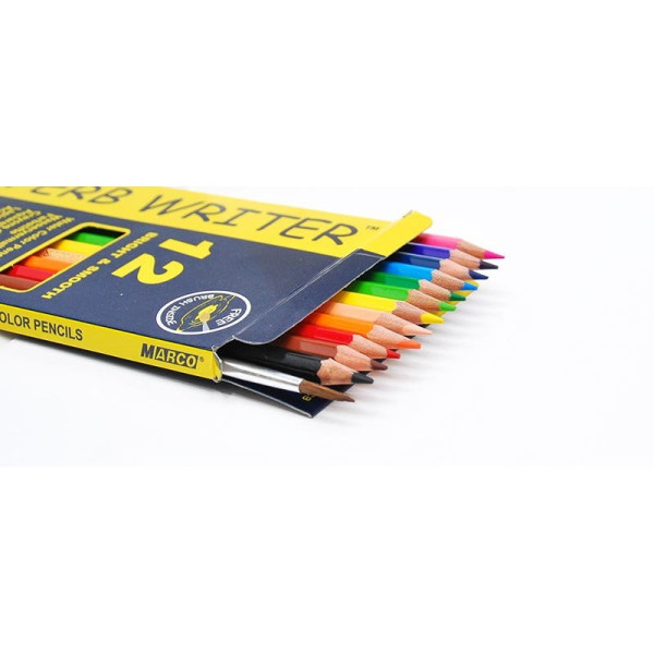 Creioane 12 culori acuarele cu pensulă Marco 4120