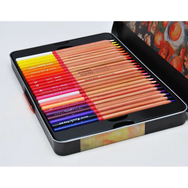 Creioane 36 culori casetă metal Marco FineArt