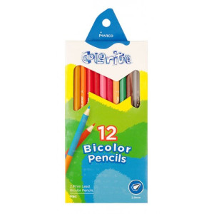 Creioane colorate bilaterale 12/24 culori Marco 1110