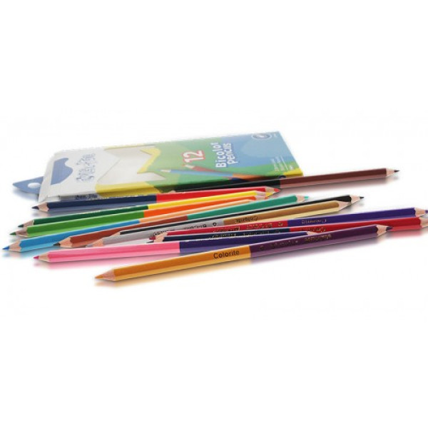 Creioane colorate bilaterale 12/24 culori Marco 1110