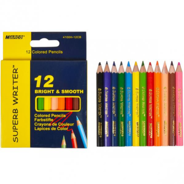 Creioane colorate scurte 12 culori Marco 4100H