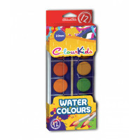 Acuarele semi-uscate 12 culori/set 23 mm Colour Kids (cu pensulă)