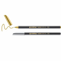 Marker Edding 1200 tip cariocă, vârf 1-3 mm auriu/argintiu blister