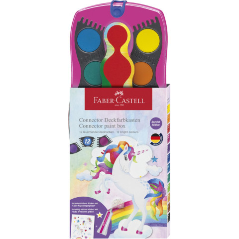 Acuarele 12 culori/set FABER-CASTELL Connector Unicorn
