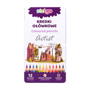 Creioane colorate Strigo, seria ARTIST, 12 culori