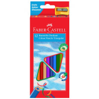 Creioane Colorate Triunghiulare cu Ascuțitoare Eco 12 culori
