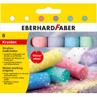 Cretă 6 culori glitter desen asfalt Eberhard Faber
