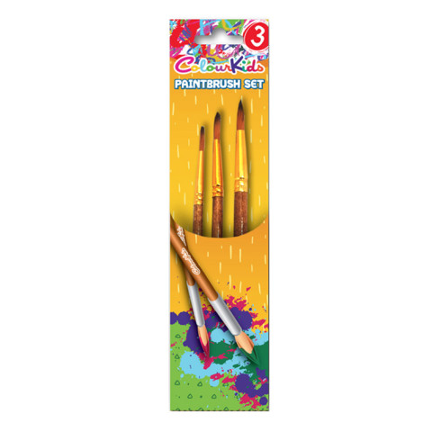 Pensule vârf ascuțit 3buc nr.3,7,11 Colour Kids