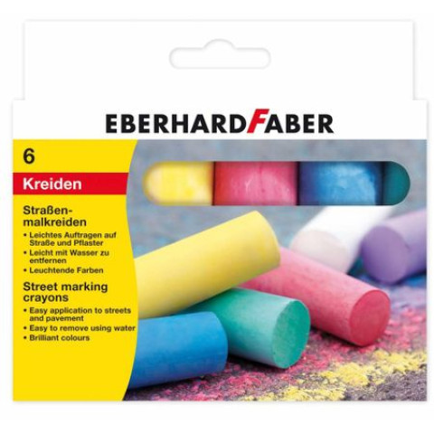 Cretă 6 culori desen asfalt EberhardFaber