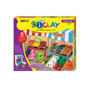 Set Plastilină iClay 6 culorix18g cu accesorii MarketKit IC18P6MK Amos