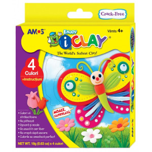 Set Plastilină iClay IC18P4 4 cutiix18g/set+ accesorii  Amos