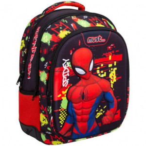 Ghiozdan Spiderman rosu clasa 1/4, 3 fermoare