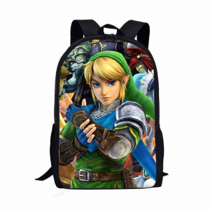 Ghiozdan scoala, 1 fermoar dublu, Zelda worrior