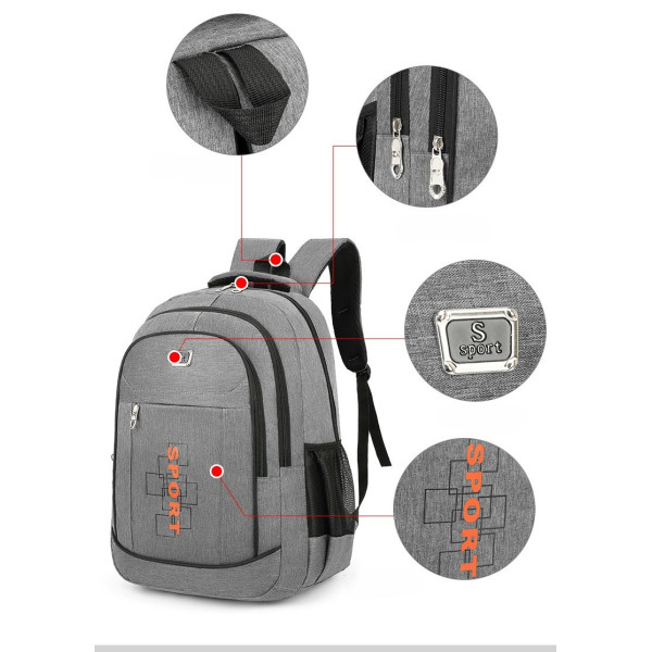 Rucsac adolescenti Sport albastru, 3 fermoare