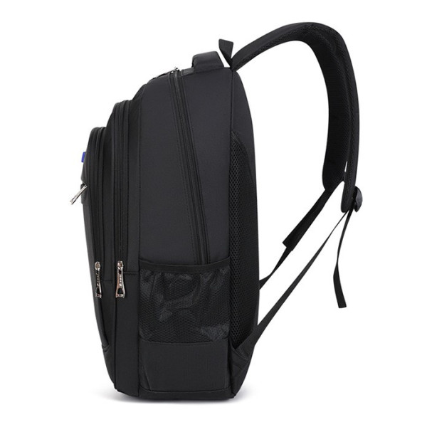 Rucsac Sport  Fashion negru cu detaliu verde, 3 fermoare