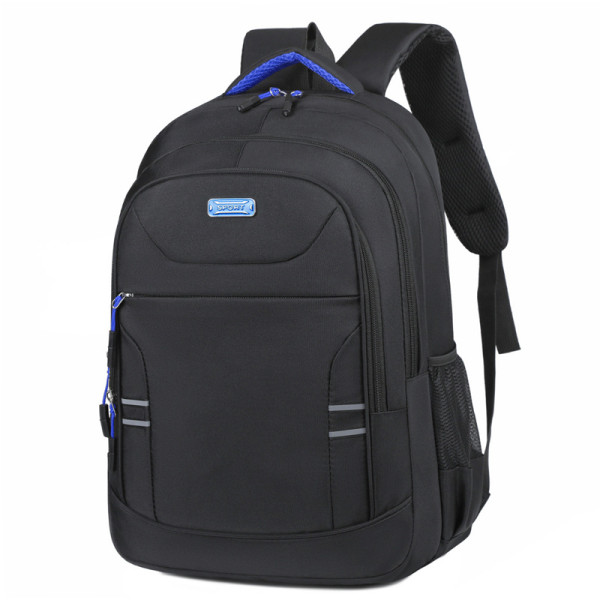 Rucsac Sport 3 fermoare,  negru cu accesorii albastre