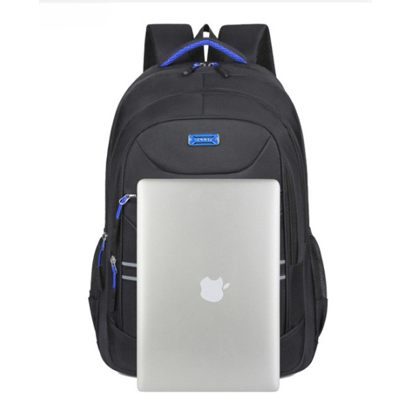 Rucsac Sport 3 fermoare,  negru cu accesorii albastre