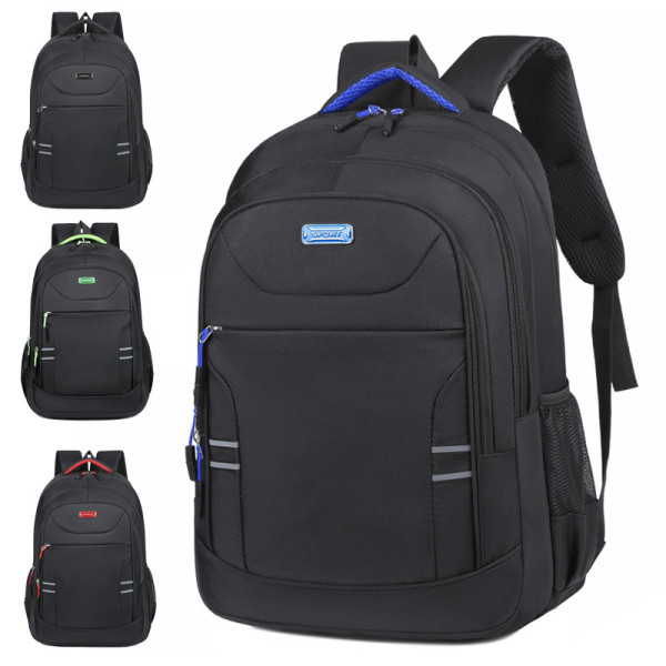 Rucsac Sport 3 fermoare,  negru cu accesorii verzi