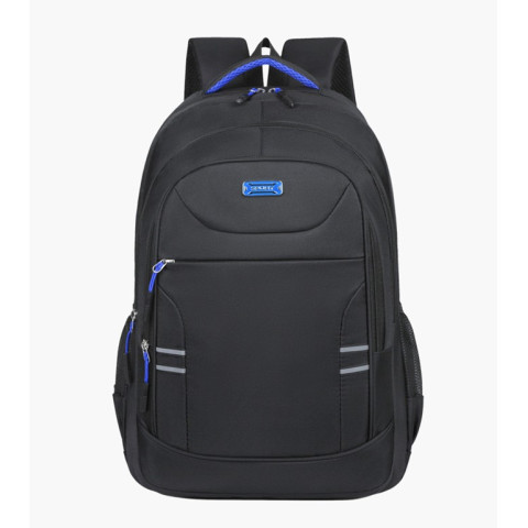 Rucsac Sport 3 fermoare,  negru cu accesorii albastre