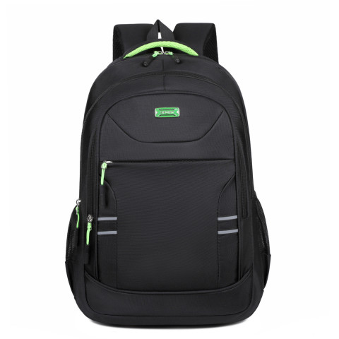 Rucsac Sport 3 fermoare,  negru cu accesorii verzi