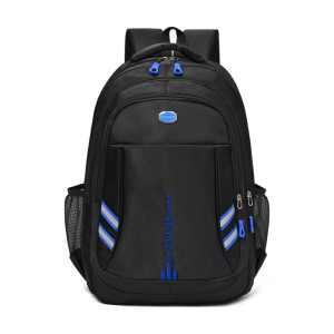 Rucsac Sport 3 fermoare,  negru cu garnitura albastra