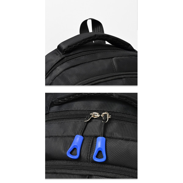 Rucsac Sport 3 fermoare,  negru cu garnitura rosie