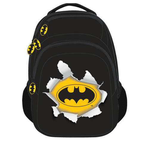 Ghiozdan Școlar BATMAN Negru Bat 3fermoare 45HX32X14cm