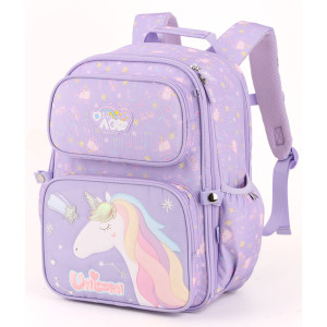 Ghiozdan Pregătitoare FUNTASY UNICORN Mov 3fermoare 38HX30X20cm